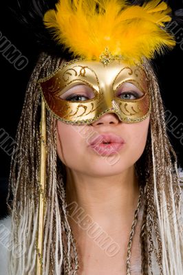 Portrait  girl with mask
