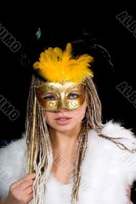 Portrait  girl with mask