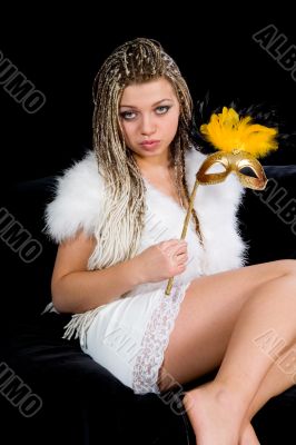 Portrait  girl with mask