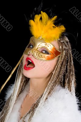 Portrait  girl with mask