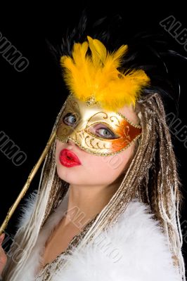 Portrait  girl with mask