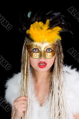 Portrait  girl with mask