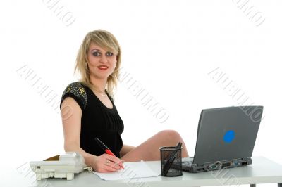 business woman and laptop