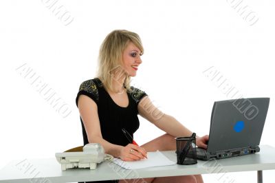 business woman and laptop
