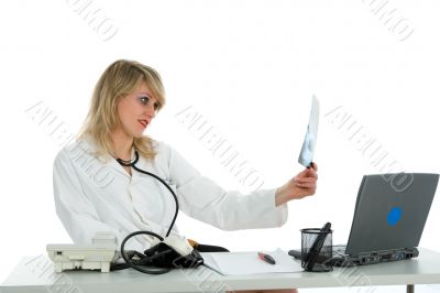 young doctor with stethoscope