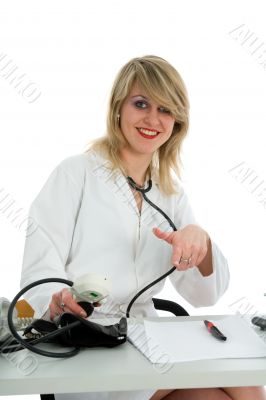 young doctor with stethoscope