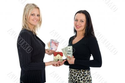 Business women advertises real estat