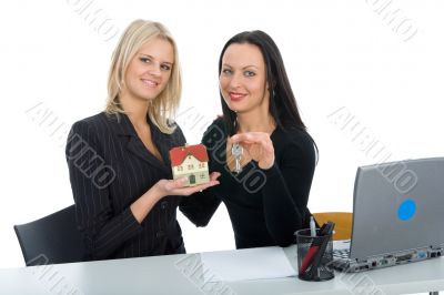 Business women advertises real estat