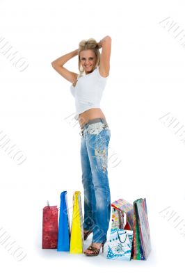 Beautiful woman with gift