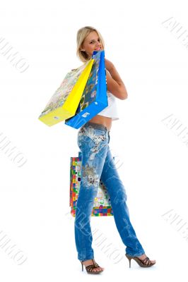 Beautiful woman with gift