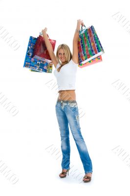 Beautiful woman with gift