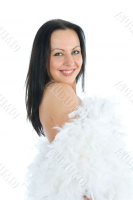 portrait of the brunette with blue eye