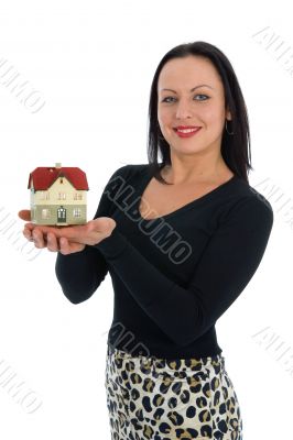 Business woman advertises real estate