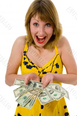 expressive woman shopping