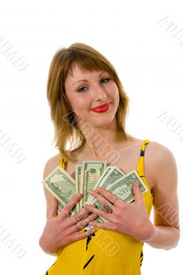 expressive woman shopping