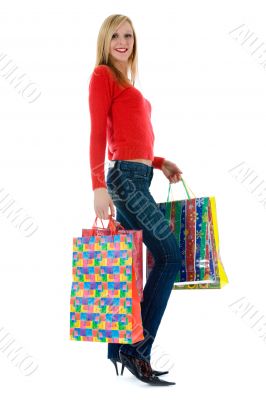 expressive woman shopping