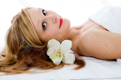 Attractive woman getting spa treatmen