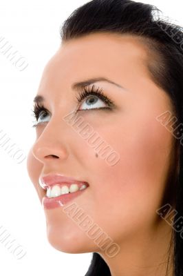 portrait of the brunette with blue eye