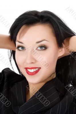 portrait of the brunette with blue eye