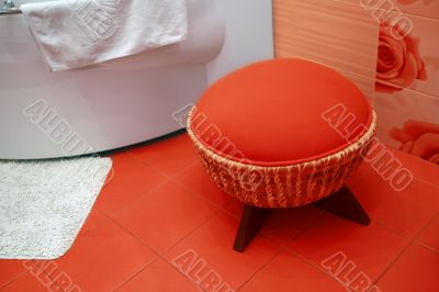 Modern red bathroom