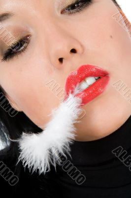 portrait of the brunette with plume