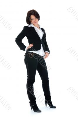 portrait of the brunette with blue eye