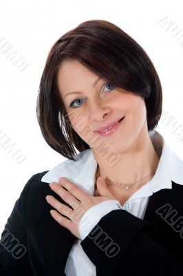 portrait of the brunette with blue eye