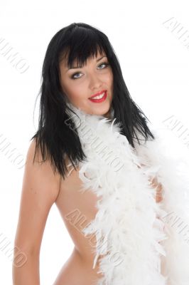 portrait of the brunette with blue eye