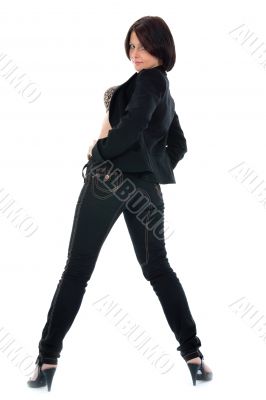 portrait of the brunette with blue eye