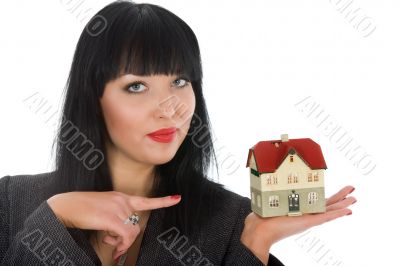 Business woman advertises real estate