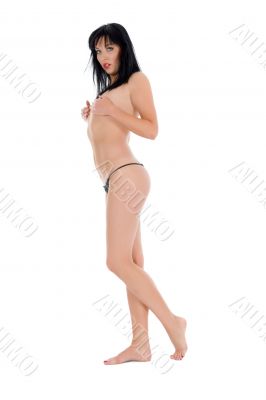 portrait of the brunette with blue eye