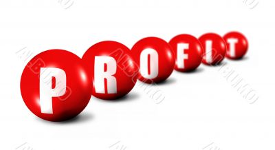 Profit word made of 3D spheres