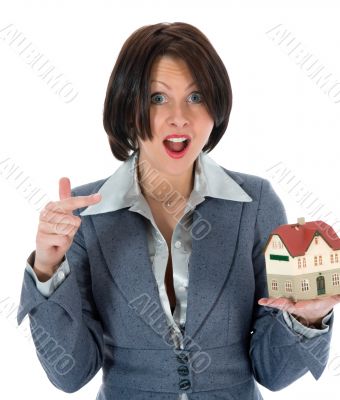 Business woman advertises real estate