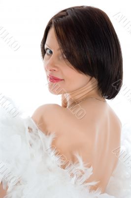 portrait of the brunette with blue eye