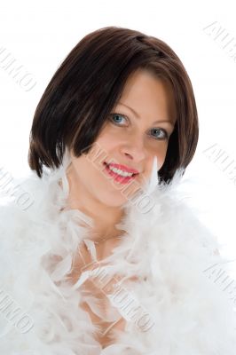 portrait of the brunette with blue eye