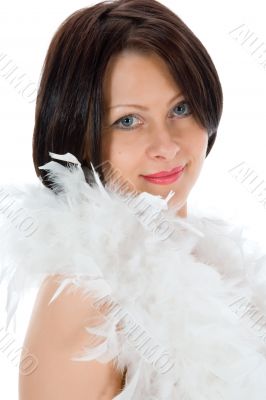 portrait of the brunette with blue eye