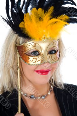 portrait of the blonde with blue eye