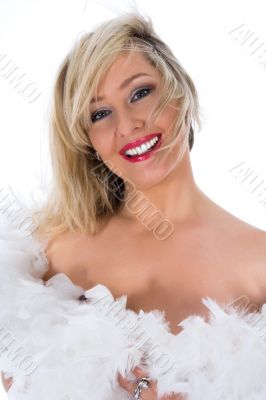 portrait of the blonde with blue eye