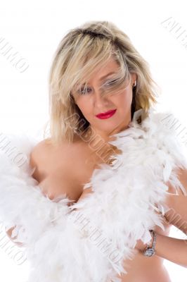 portrait of the blonde with blue eye