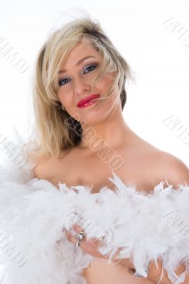 portrait of the blonde with blue eye