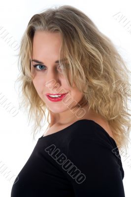 portrait of the blonde with blue eye