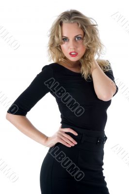 portrait of the blonde with blue eye