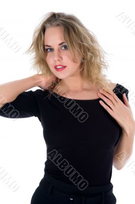 portrait of the blonde with blue eye