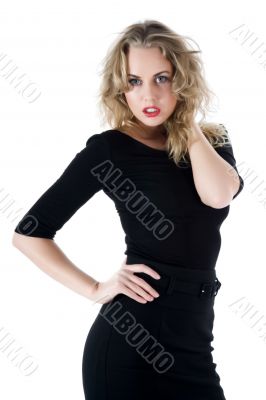 portrait of the blonde with blue eye