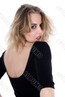 portrait of the blonde with blue eye