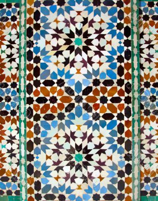 walll tiles at Ali Ben Youssef Madrassa in Marrakech