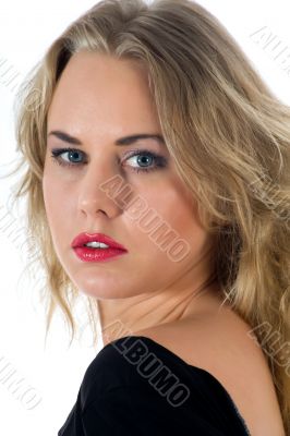 portrait of the blonde with blue eye