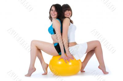 Girls practicing fitness