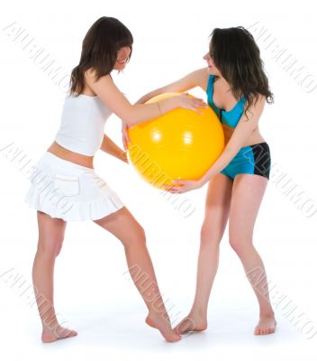 Girls practicing fitness