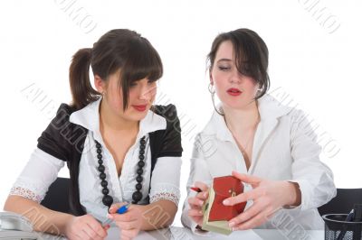 Business woman advertises real estate